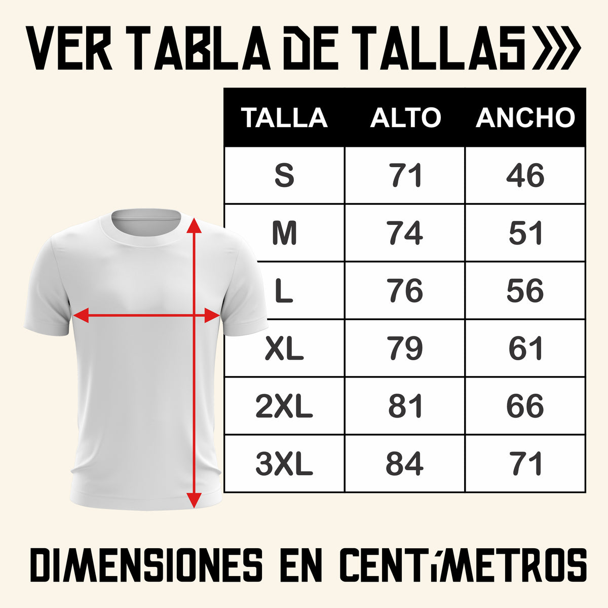 Los Piojos. Algodón. Varios colores. 2157 - Tabla de tallas